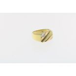 Drie kleur gouden heren ring met diamant