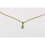 Geelgouden collier met diamant in hanger