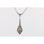 Art Deco collier witgoud en diamant