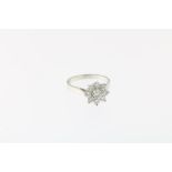 Witgouden entourage ring met diamant