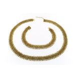 Gouden spinnetjes collier en armband set