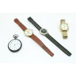 Lot horloges, wo zilveren zakhorloge