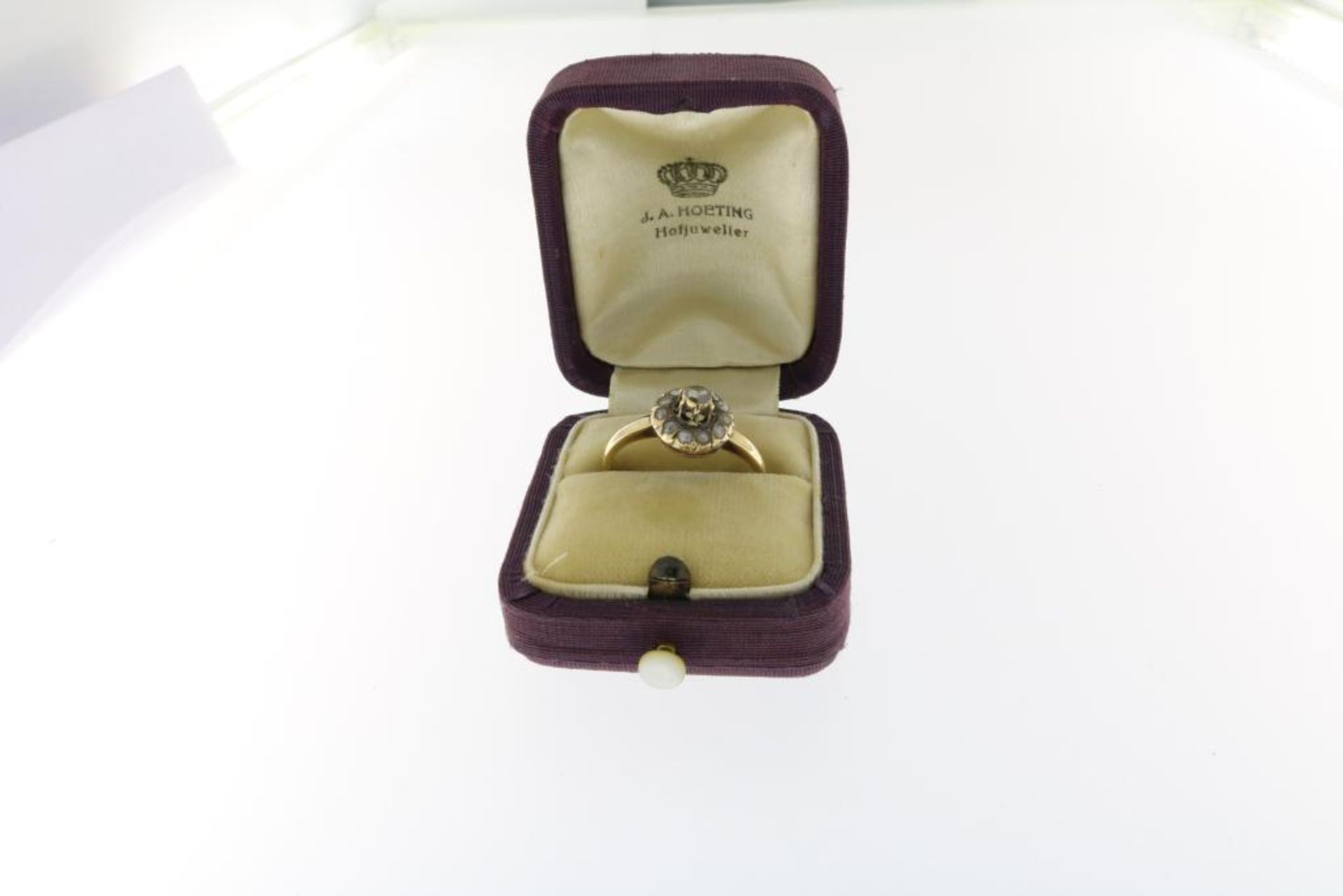 Gouden entourage ring, diamant en parels - Bild 5 aus 5