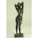 Bronzen sculptuur van naakte dame