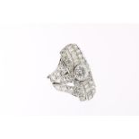 Kapitale, goud met platina Art Deco ring