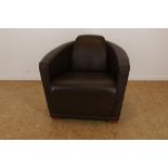 Bruinlederen clubfauteuil