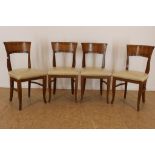 Serie van 4 mahonie stoelen