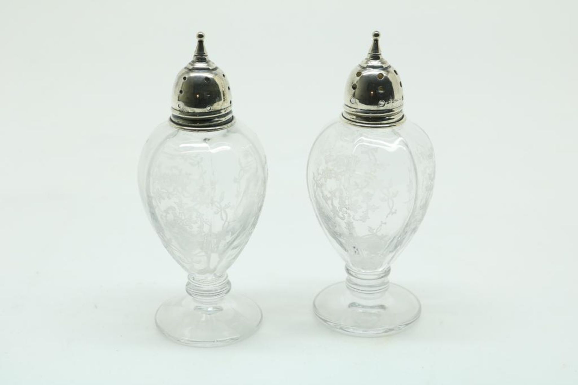 Kristallen zout en peper, zilveren dop