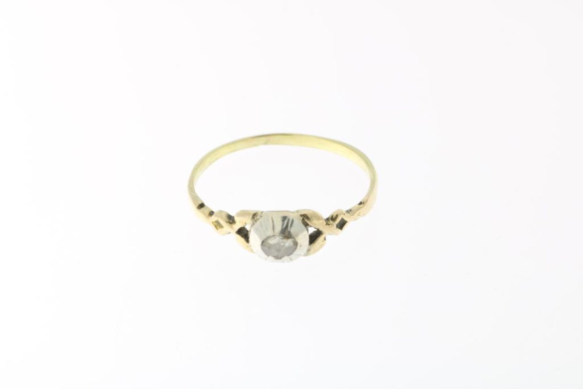 Gouden ring met roosdiamant en broche - Bild 3 aus 5