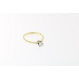 Geelgouden solitaire ring, ca. 0,35ct