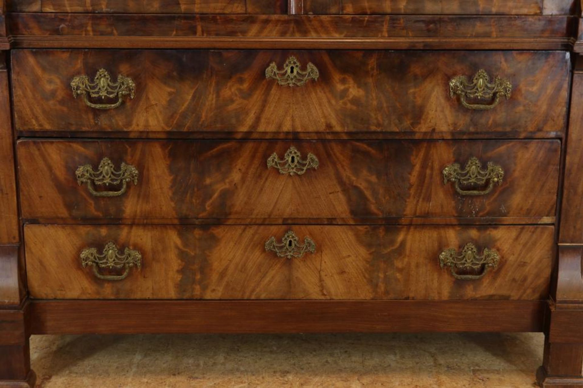 Mahonie gefineerd Louis XVI kabinet - Image 4 of 6