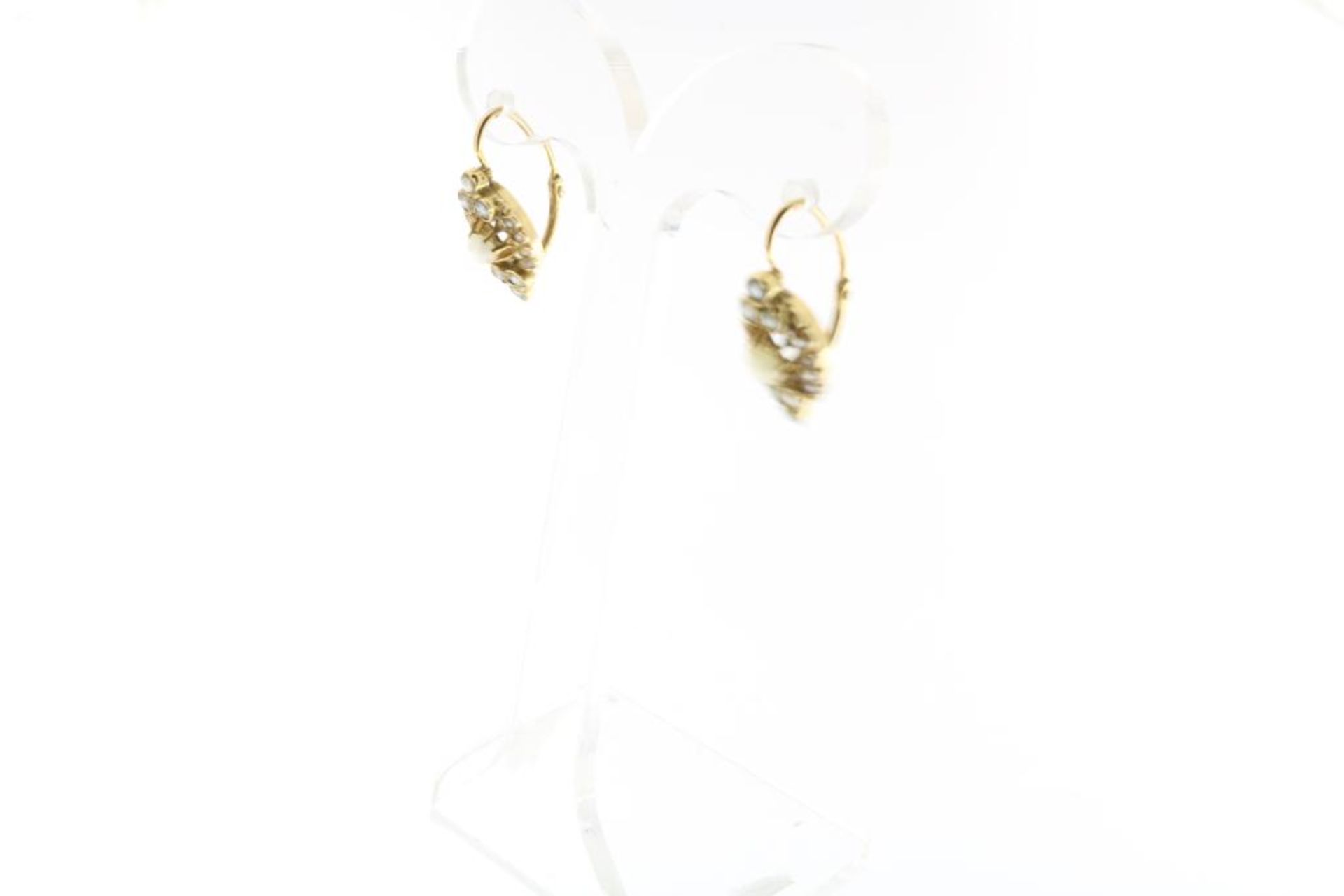 Gouden oorbellen, parels, 19de eeuw - Image 2 of 3