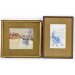 Groome, W.M.C. volendam (2x aquarel