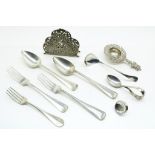 Lot zilver, wo 2 tafel couverts