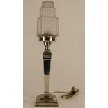 Verzilverde Art Deco tafellamp