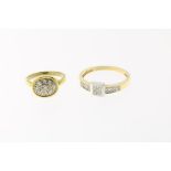 Twee gouden ringen met diamant