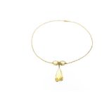 Gouden collier met citrienen