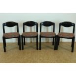 Serie van 4 zwarthouten stoelen