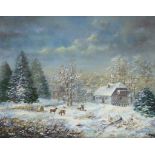 Blanke, J. Winterlandschap, board