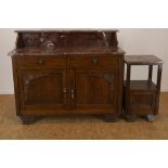 Eiken Art Deco nachtkastje + commode