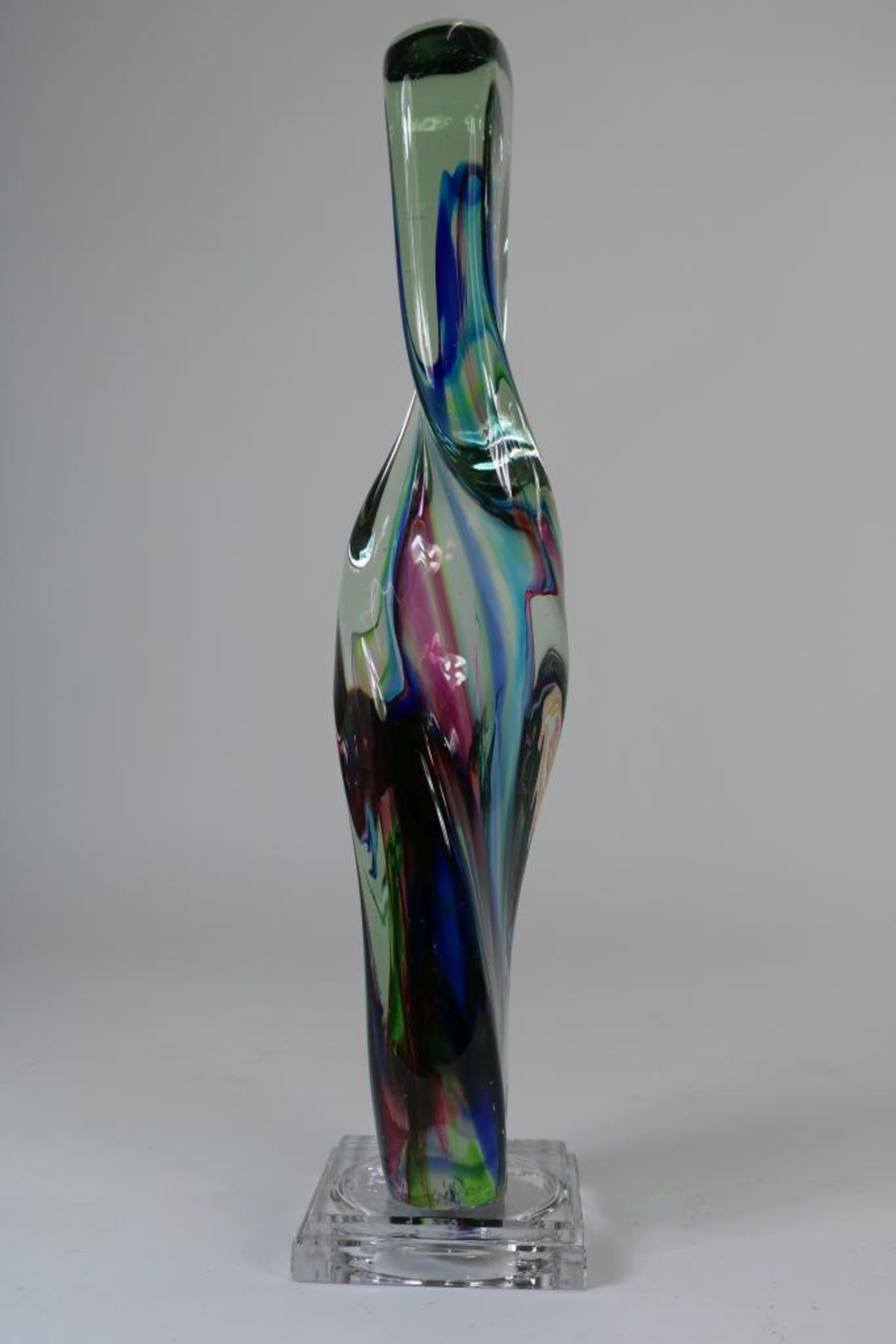 Dikwandig gekleurd glazen sculptuur - Image 2 of 3