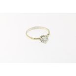 Gouden solitaire ring, 0,77 ct, IF