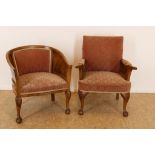 2 Noten Chippendale stijl stoelen