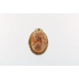 Gouden broche met engelenhuid camee