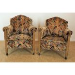 Stel eiken Art Deco fauteuils