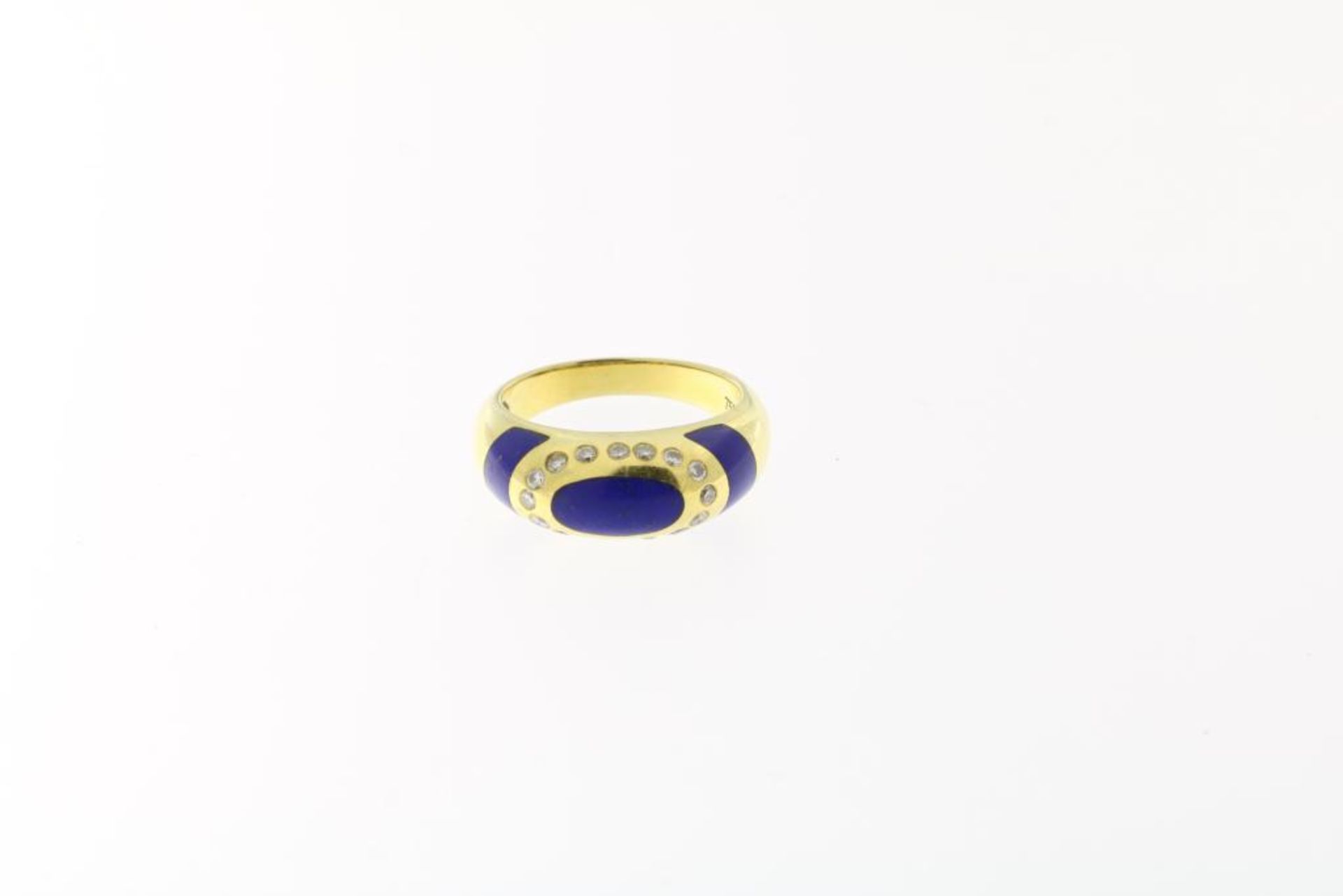 Gouden ring met lapis lazuli en diamant - Bild 3 aus 3