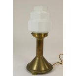 Koperen Art Deco tafellamp