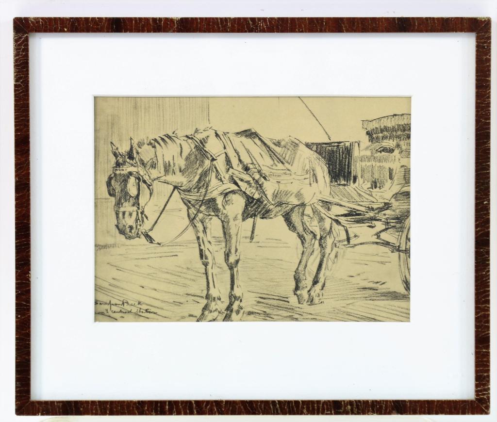 van Beek, paard met koets, tekening - Image 2 of 4