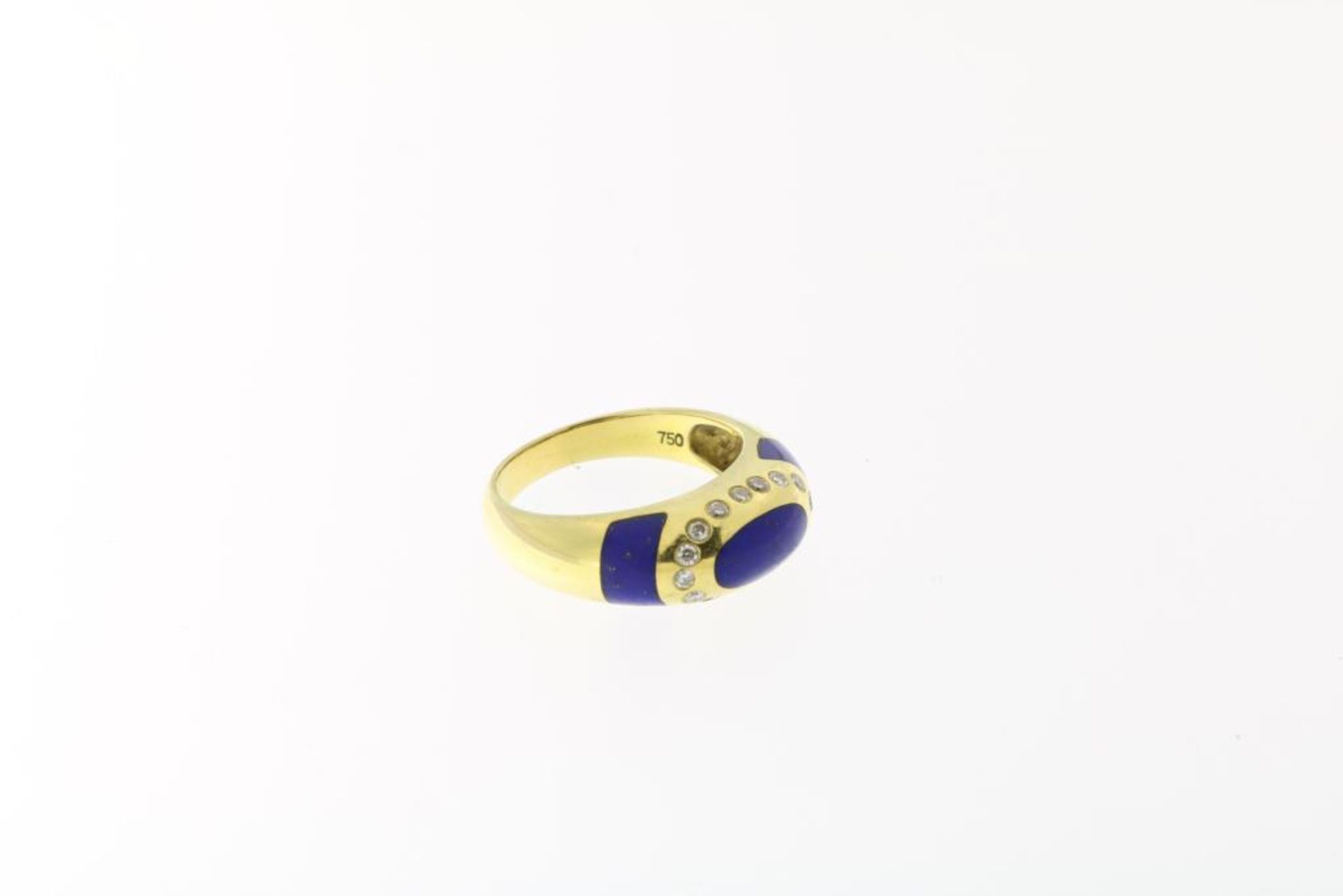 Gouden ring met lapis lazuli en diamant