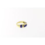 Gouden ring met lapis lazuli en diamant