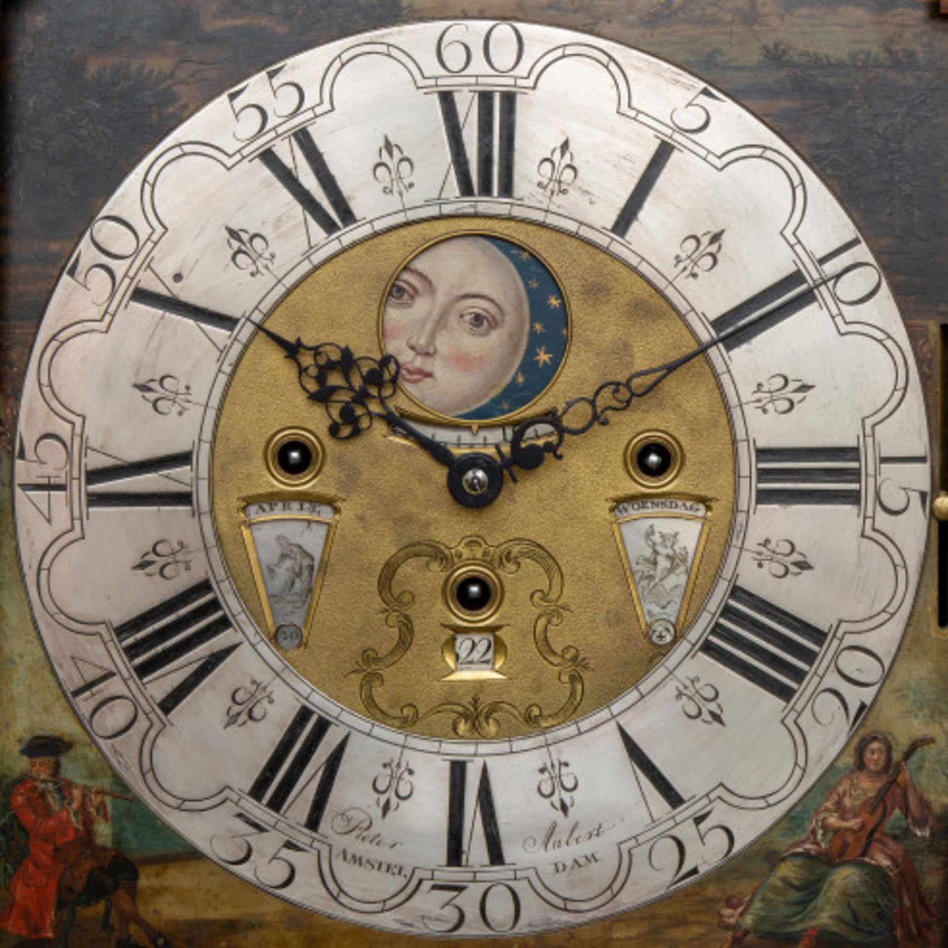 Staand horloge, ges. Pieter Aubert, Amsterdam, ca. 1770; - Bild 4 aus 5