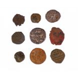 Nine various antique coins,