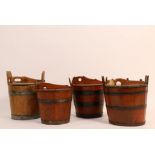 Vier ronde gekuipte ronde houten butte's, 19e eeuw;