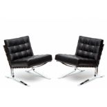 Rudolf Horn voor Röhl Potsdam, DDR, paar verchroomd stalen fauteuils, 60er jaren,