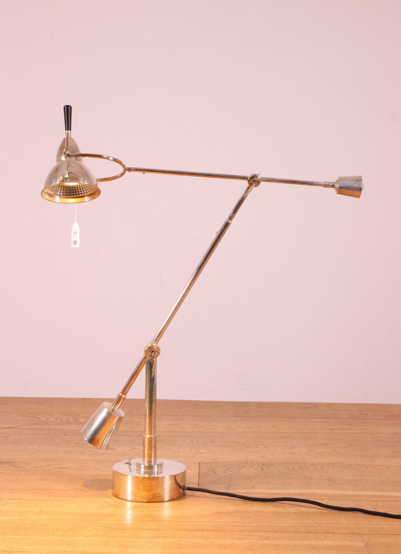 Eduard-Wilfrid Buquet voor Tecnolumen, vernikkeld stalen 'EB27 Buquet' bureaulamp - Image 2 of 4
