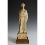 Greek terracotta standing female figure, Boetia, 5th century BC.,