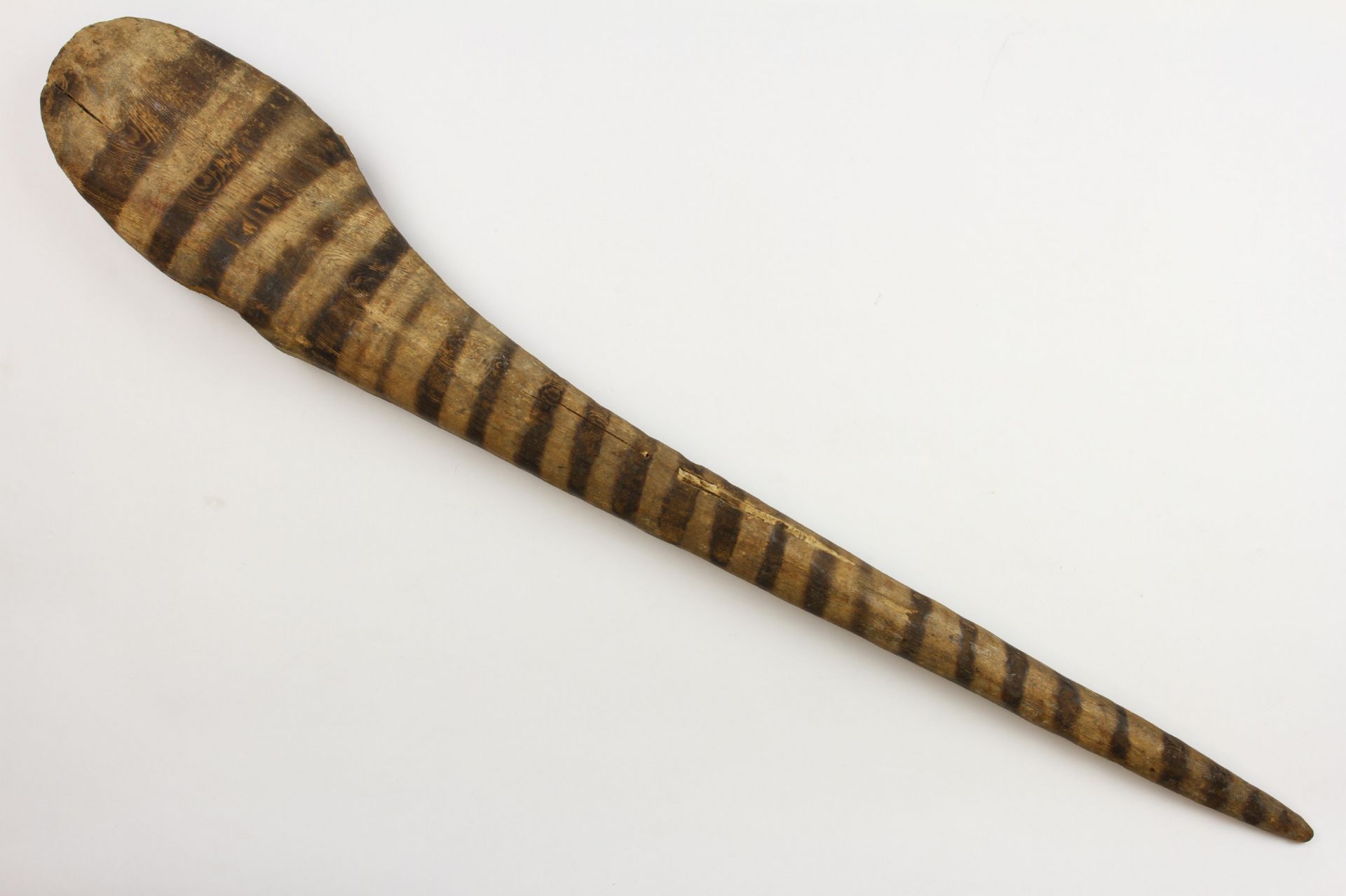 Papua, an axe with wooden and pyrochraphed handle and a wooden adz, - Image 5 of 6