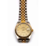 Rolex, Oyster Perpetual Datejust, stalen en gouden polshorloge, automaat, ref nr. 16233, 1989