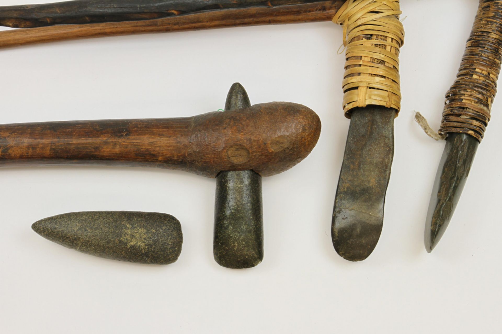 Papua, Asmat, two adzes and an axe - Image 4 of 8