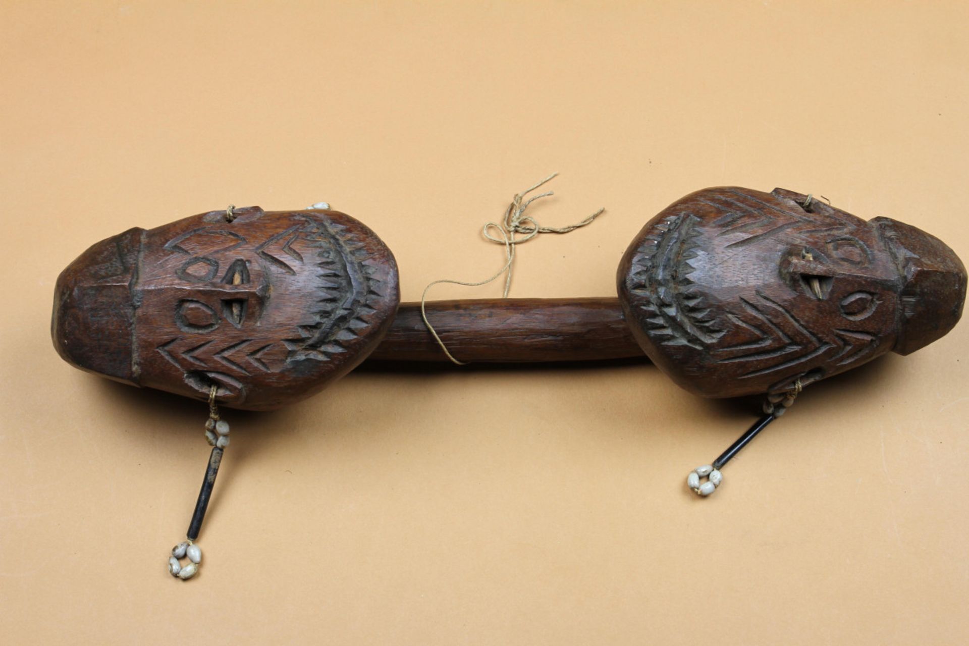 Papua Asmat, a carved wooden double replacement head.