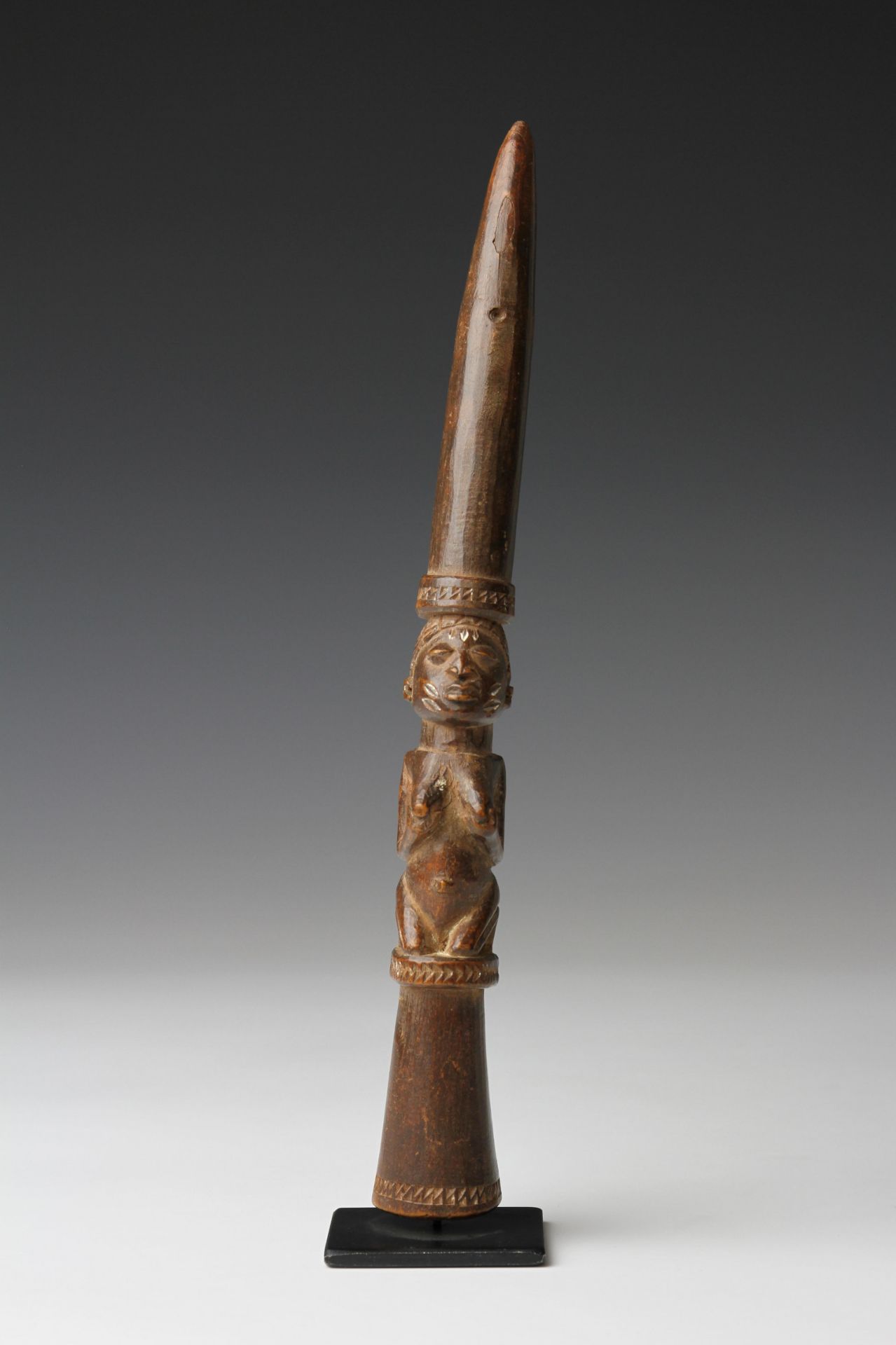Nigeria, Yoruba, wooden Ifa tapper. - Image 3 of 7