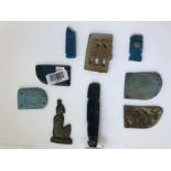 Egypt, a collection of faience objects, Late Period;