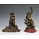 Twee bronzen sculpturen, 19e/20e eeuw;