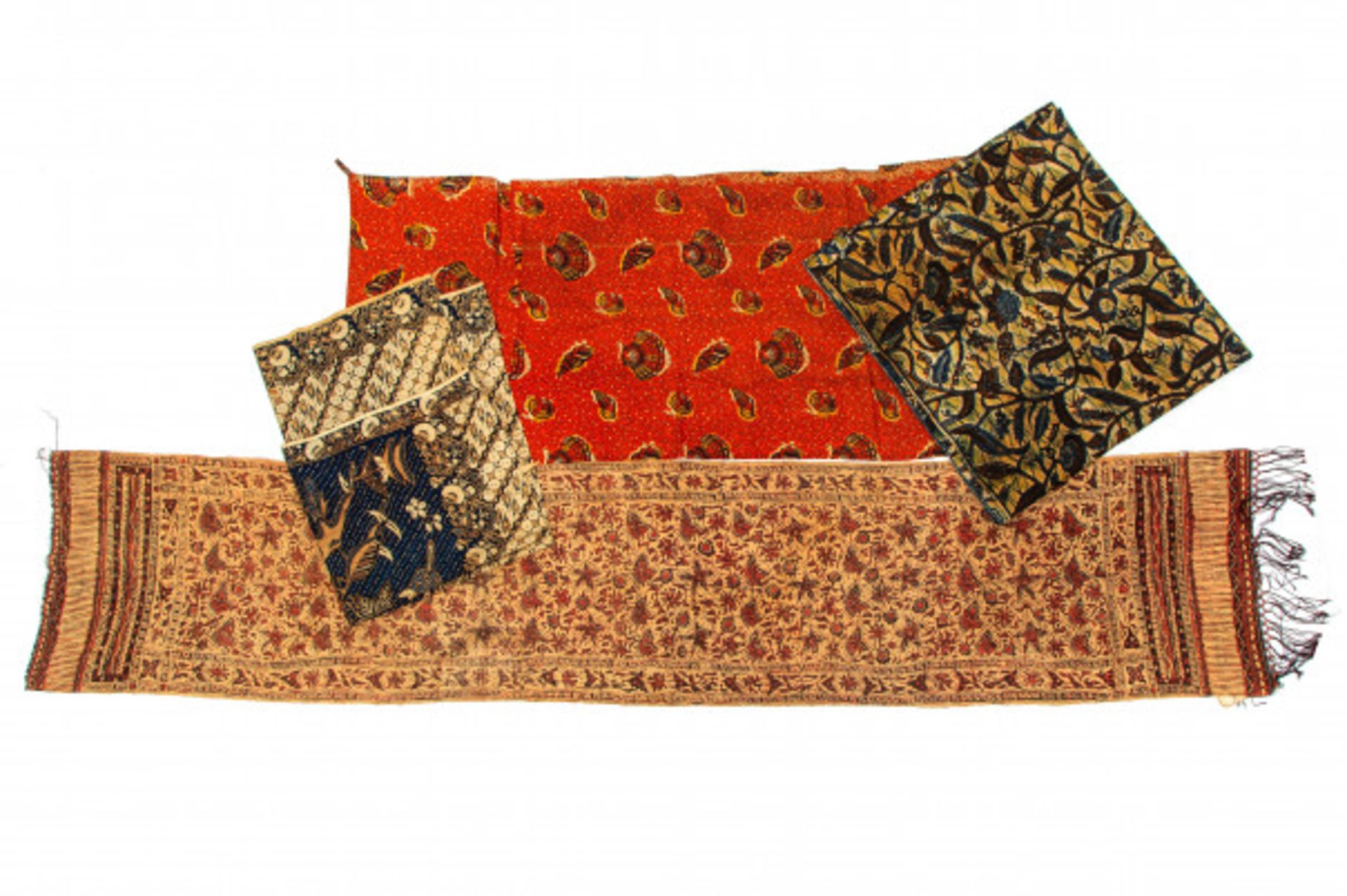 A collection of four Javanese batiks.