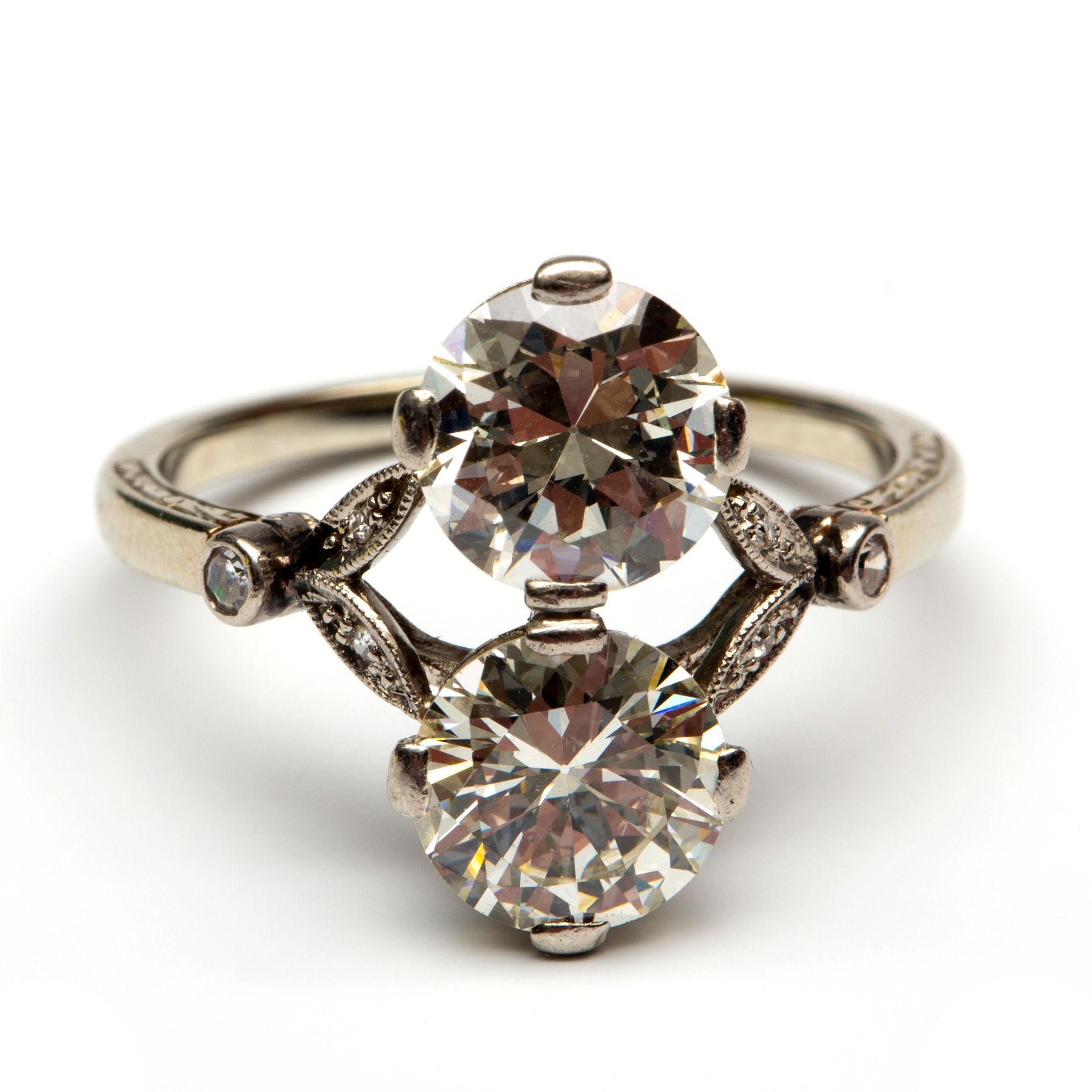 14krt. Witgouden ring - Image 2 of 3