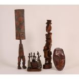Fon, figureral group of three bronze figures.